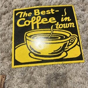 Yellow and Black Coffee Sign
